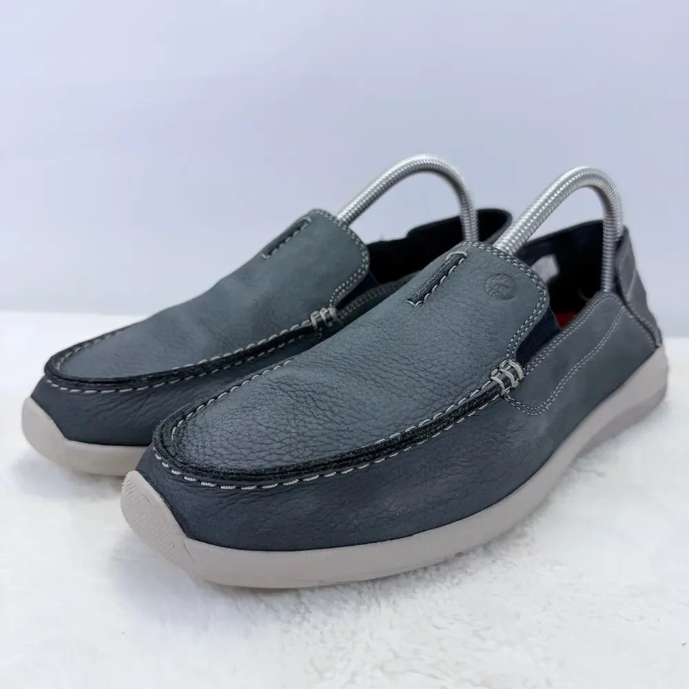 Clarks Gorwin Step Slip On Loafers Mens Navy Blue Casual Comfort Shoes Size 8